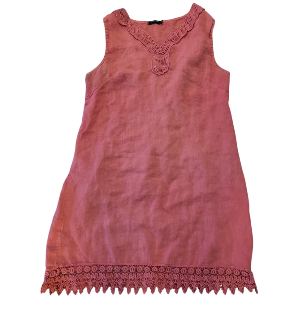 Pink linen dress from Italy